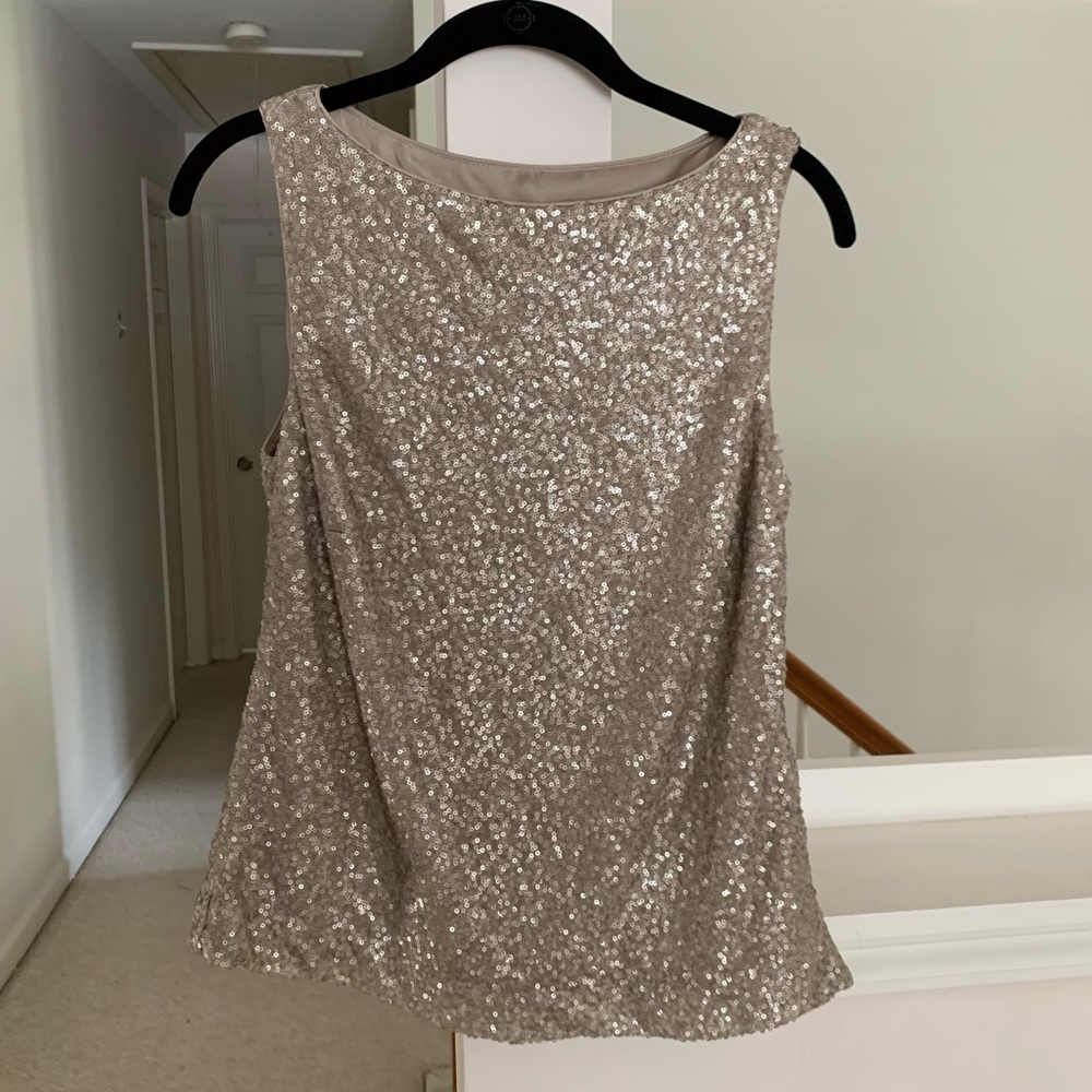 Ralph Lauren Gold Sequin Sleeveless Top